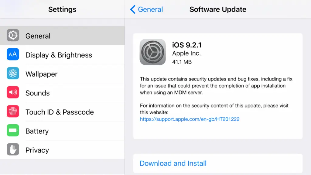 ios 9.2.1