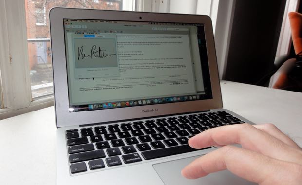 pdf creates a places a signature for you on mac