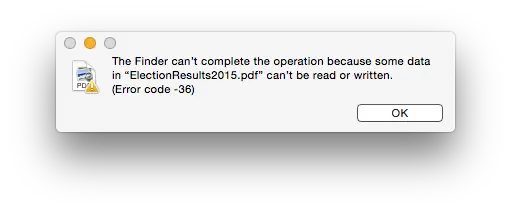 error code -36 on mac