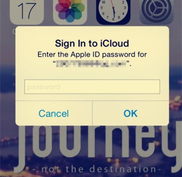sign in to iCloud popup loop