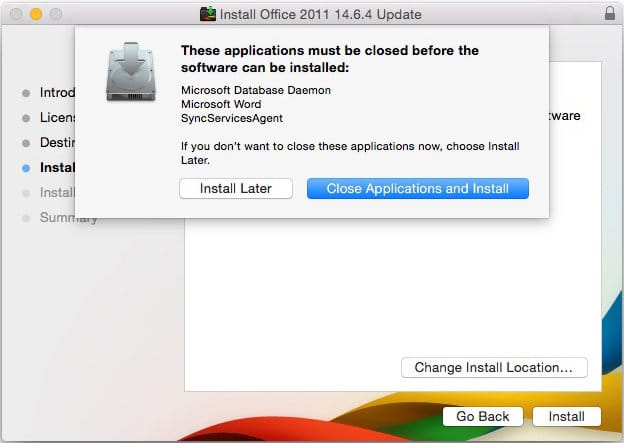 deactivate office update for mac