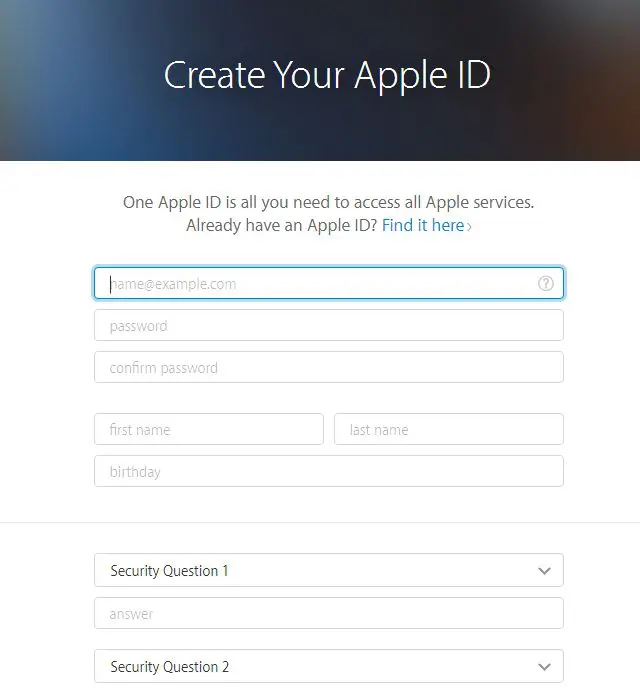 create new apple id