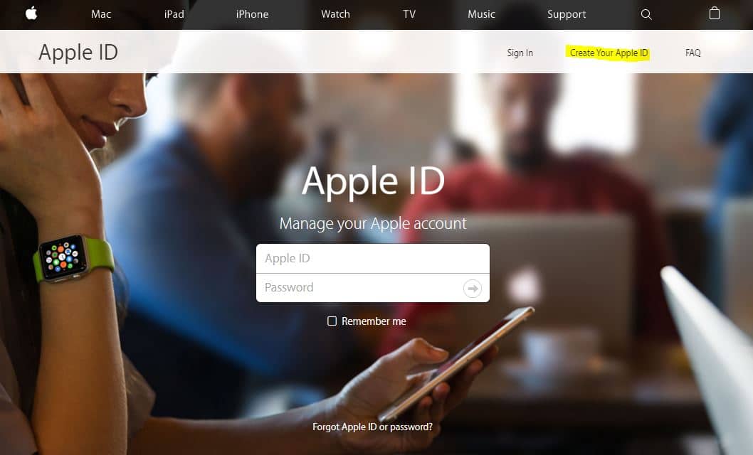 create your apple id
