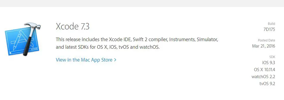 xcode 7.3