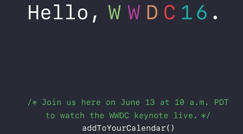 WWDC 2016 Keynote to be Live Streamed on June 13